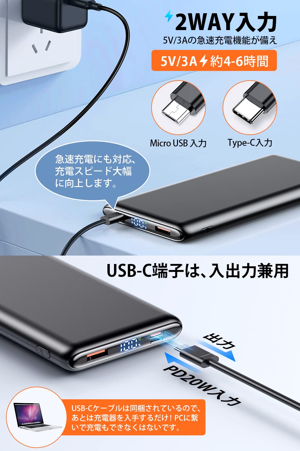 Amazon | 【32000mAh大容量&2023新登場·超薄型】モバイルバッテリー 大